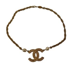 Still Available Chanel 1985 Gold Plated Pearl Chain CC Necklace With Box